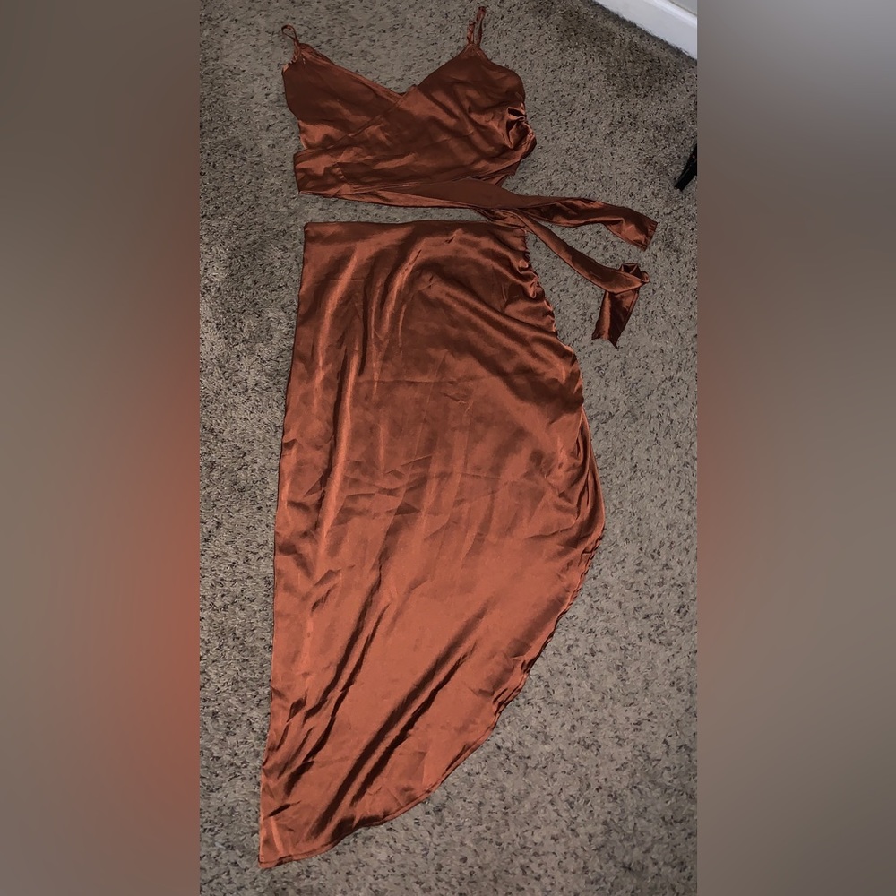 Satin two piece dress